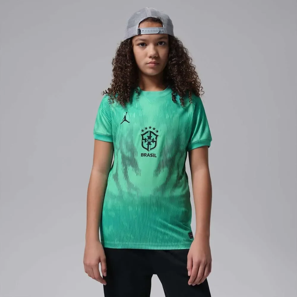 Camisa Brasil Goleiro II Nike x Jordan 2026 Infantil Verde