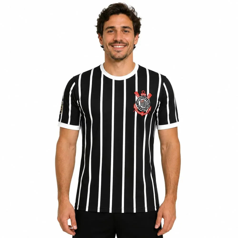 Camiseta Corinthians Coimbra Retrô 1982 8 Listrada