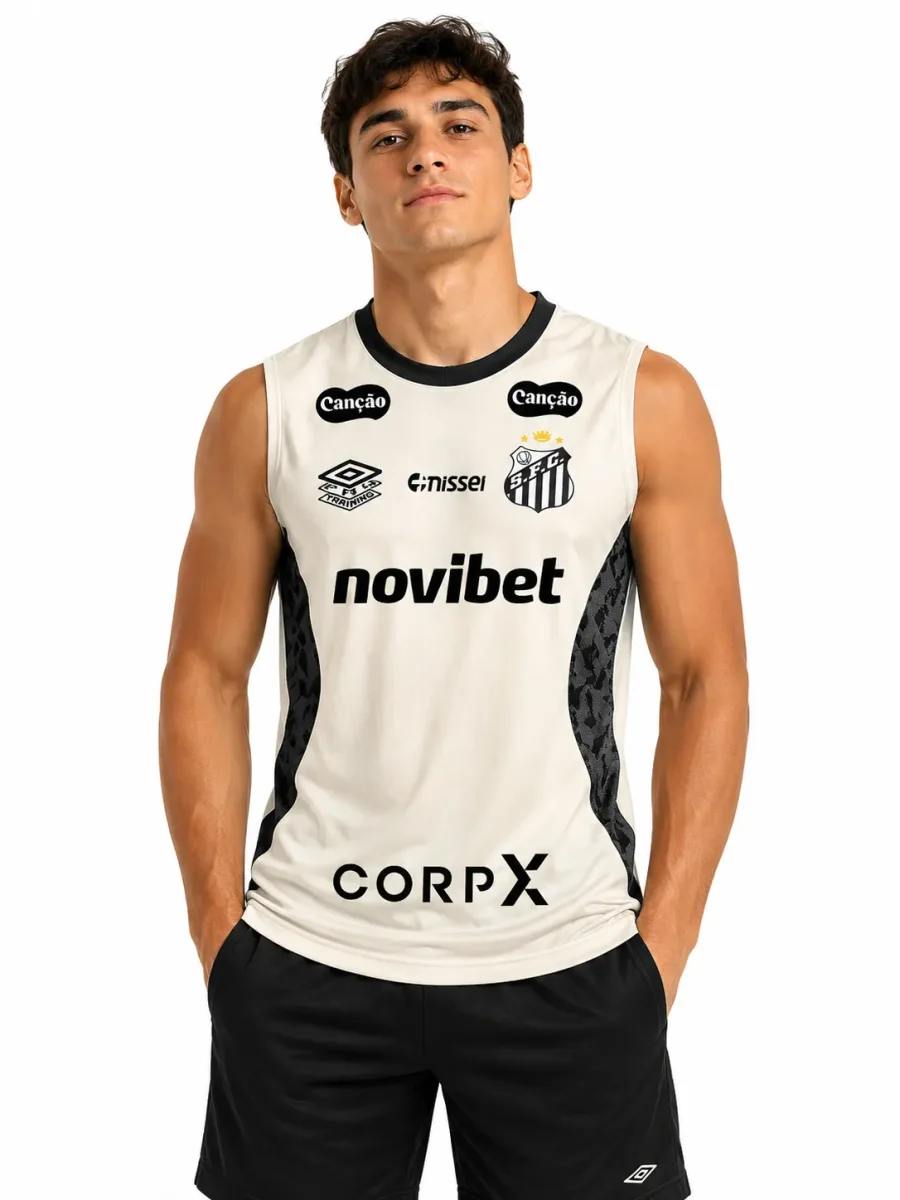 Regata Santos Treino Umbro 2026 C/Patrocínio Off White