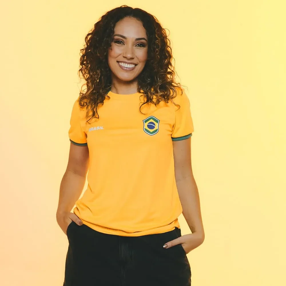 Camiseta Brasil Ipe Feminina Amarela