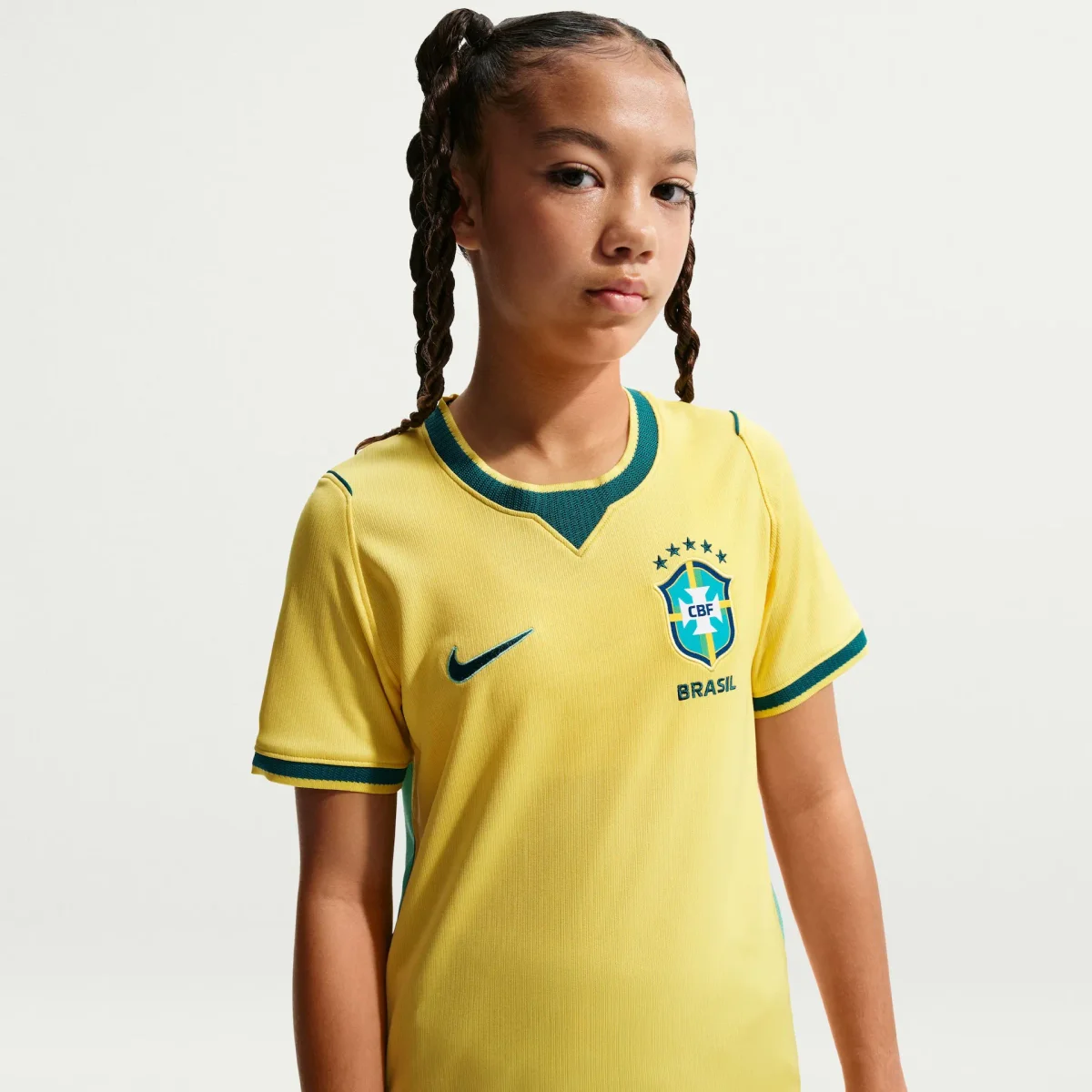 Camisa Brasil I Nike 2026 Infantil Amarela