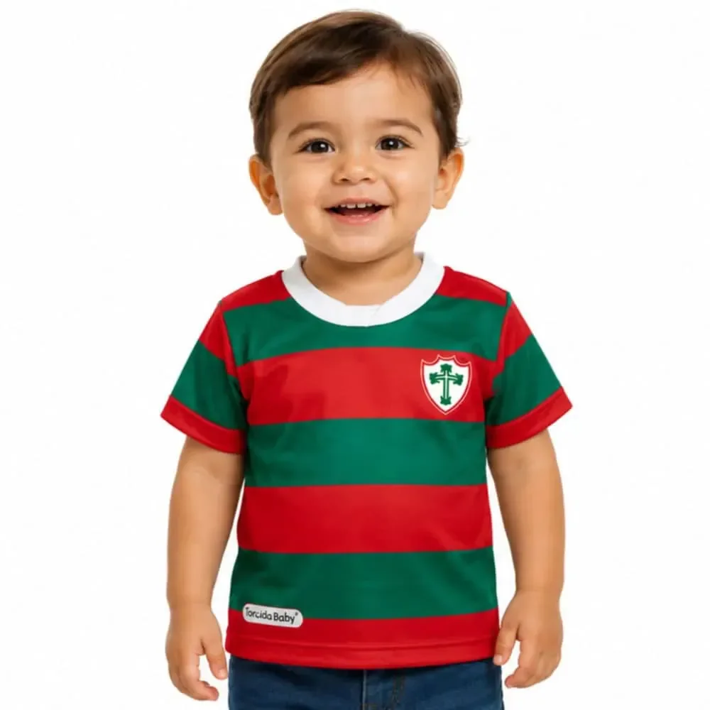 Camiseta Portuguesa Torcida Baby Sublimado Listrada