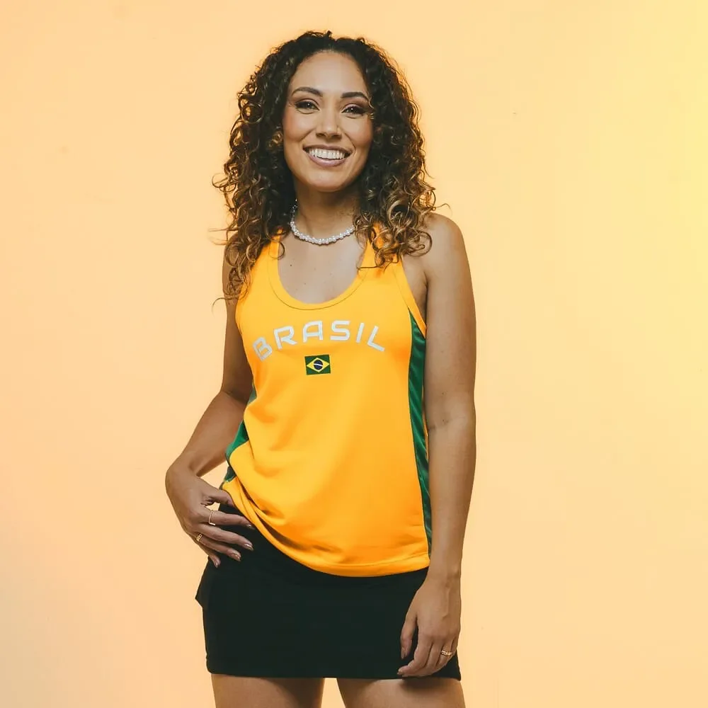 Regata Brasil Brisa Feminina Amarelo