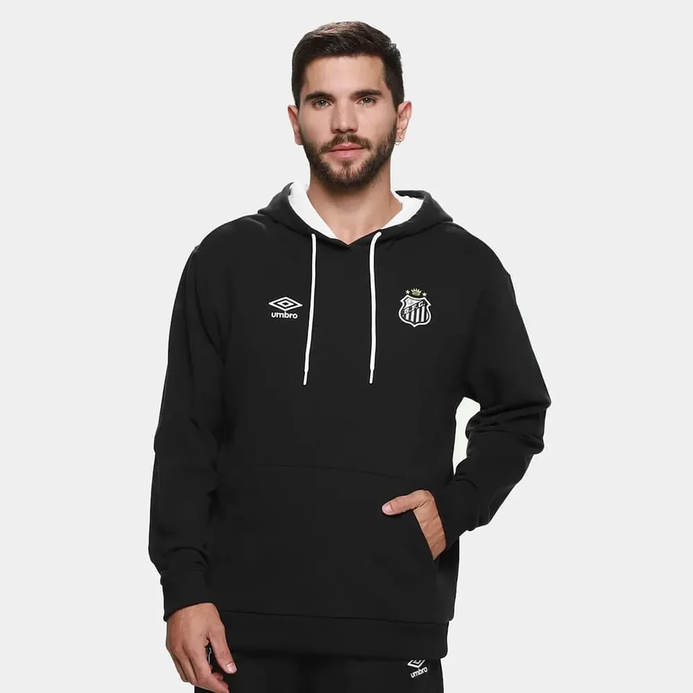 Blusa Santos Viagem Umbro 2026 Preto/Branco