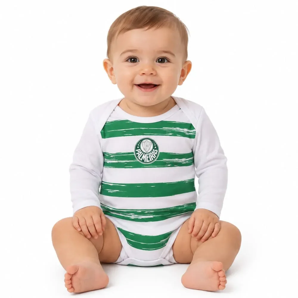 Body Palmeiras Revedor Listras Horizontais ML Branco