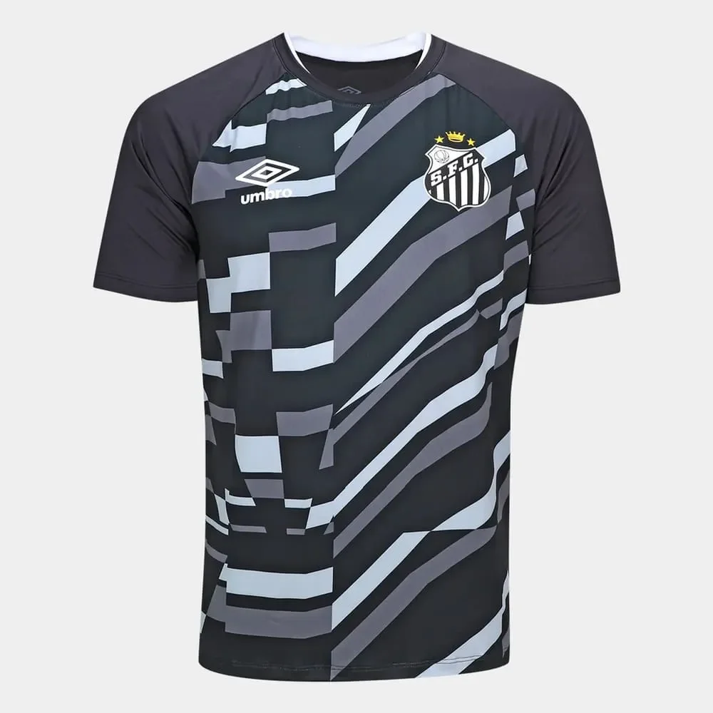 Camisa Santos Aquecimento Umbro 2026 Preto/Branco