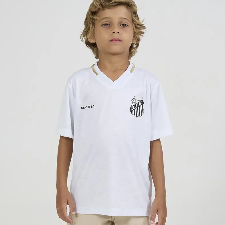 Camiseta Santos Deslocar Infantil Branca